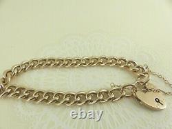 Antique 9ct Rose Gold Victorian Chain Bracelet & Padlock 8'