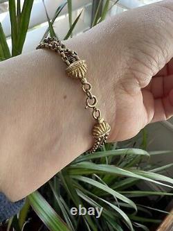 Antique 9ct gold albertine bracelet (repaired)