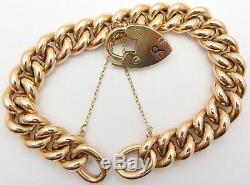 Antique 9ct rose gold chunky chain link 8 inch bracelet Weighs 31grams / 1 ounce