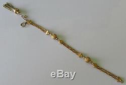 Antique 9ct yellow gold Albertina bracelet (14.7g) with tassel