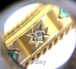 Antique Edwardian 9ct Rose Gold Emerald & Diamond Hinged Bangle Bracelet
