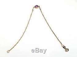 Antique-Edwardian-Superb 9ct Gold/Amethyst/Pearl Set Dainty Bracelet-circa 1905