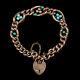 Antique Edwardian Turquoise Pearl Bracelet 9ct Rose Gold Dated 1901