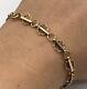 Antique Fancy Circle Twist Link Chain Bracelet 9ct 9k Yellow Gold 7 Inches