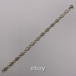 Antique Fancy Circle Twist Link Chain Bracelet 9ct 9k Yellow Gold 7 Inches