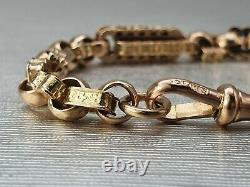 Antique & Heavy 9ct Gold Albert Bar Link Bracelet -Fantastic Condition