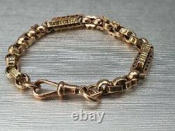 Antique & Heavy 9ct Gold Albert Bar Link Bracelet -Fantastic Condition