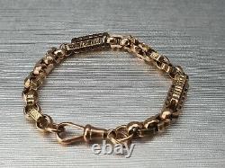 Antique & Heavy 9ct Gold Albert Bar Link Bracelet -Fantastic Condition