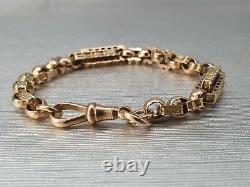 Antique & Heavy 9ct Gold Albert Bar Link Bracelet -Fantastic Condition