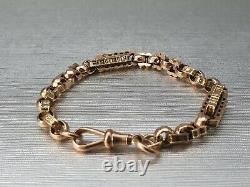 Antique & Heavy 9ct Gold Albert Bar Link Bracelet -Fantastic Condition