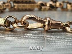 Antique & Heavy 9ct Gold Albert Bar Link Bracelet -Fantastic Condition