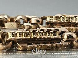 Antique & Heavy 9ct Gold Albert Bar Link Bracelet -Fantastic Condition