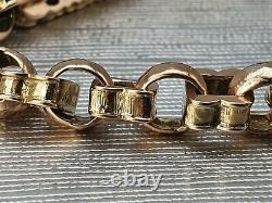 Antique & Heavy 9ct Gold Albert Bar Link Bracelet -Fantastic Condition