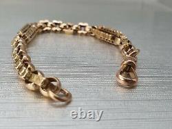 Antique & Heavy 9ct Gold Albert Bar Link Bracelet -Fantastic Condition