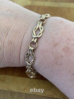 Antique Ladies 9ct Gold Fancy Link Bracelet 11.1g 7.5 Long Fab