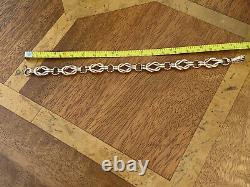 Antique Ladies 9ct Gold Fancy Link Bracelet 11.1g 7.5 Long Fab