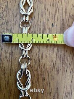 Antique Ladies 9ct Gold Fancy Link Bracelet 11.1g 7.5 Long Fab