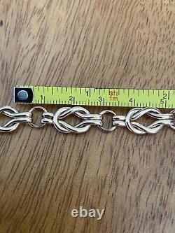 Antique Ladies 9ct Gold Fancy Link Bracelet 11.1g 7.5 Long Fab
