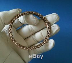 Antique, Rare Victorian 9ct Rose Gold, Oval, Set Chain, Bangle with Safty Chain