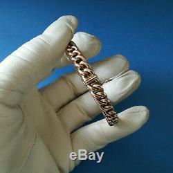 Antique, Rare Victorian 9ct Rose Gold, Oval, Set Chain, Bangle with Safty Chain