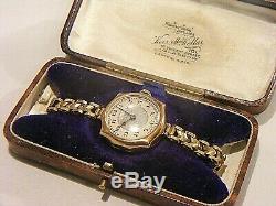 Antique Rolex Watch 9ct Gold With 9ct Gold Bracelet