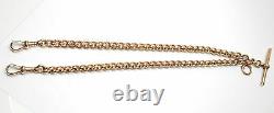 Antique Rose Gold Rollerball Albert Chain Bracelet 9 Carat