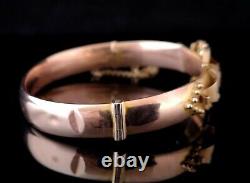 Antique Sapphire and Diamond bangle, 9ct Rose gold, yellow gold, Etruscan