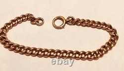 Antique Solid 9 Carat Rose Gold Albert bracelet