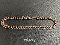 Antique Solid 9ct Rose Gold Albert Chain Bracelet Swivel Clasp 9 Long 18.4g