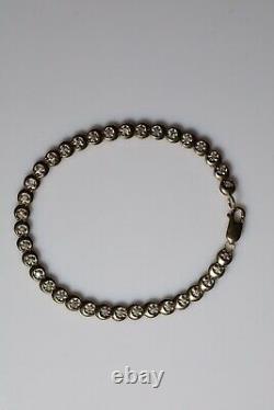 Antique Style 9ct Yellow Gold Brilliant Cut Diamonds Tennis Bracelet Chain