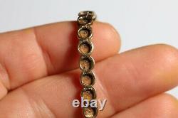 Antique Style 9ct Yellow Gold Brilliant Cut Diamonds Tennis Bracelet Chain