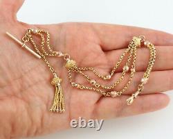 Antique Victorian 9Ct Gold Albertina Watch Chain / Bracelet With Tassel Fob
