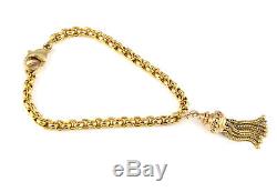 Antique Victorian 9Ct Gold Bracelet with Tassel Fob c 1880's
