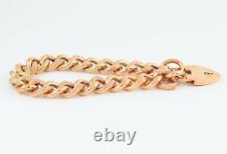 Antique Victorian 9Ct Gold Pattern / Chased Curb Link Bracelet In Original Case
