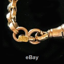 Antique, Victorian 9ct, 9k, 375 Rose Gold Albertine Watch chain, bracelet, C1885
