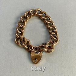 Antique Victorian 9ct Gold Curb Bracelet 21.70g Night And Day 7.5-8