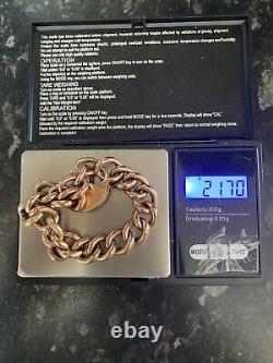 Antique Victorian 9ct Gold Curb Bracelet 21.70g Night And Day 7.5-8