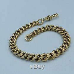 Antique Victorian 9ct Gold Graduated Link Albert Watch Chain Bracelet 9 #540