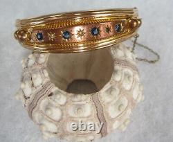Antique Victorian 9ct Rolled Gold Sapphire Paste Bangle