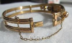 Antique Victorian 9ct Rolled Gold Sapphire Paste Bangle