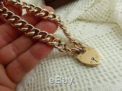 Antique Victorian 9ct Rose Gold Bracelet and Padlock Catch Boxed 1901