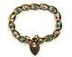 Antique Victorian 9ct Rose Gold Opal & Turquoise Curb Link Bracelet With Padlock