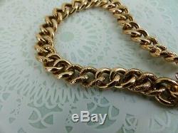 Antique Victorian 9ct Yellow Gold Patterned Bracelet and Padlock Catch