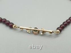 Antique Victorian 9k 9ct yellow gold peridot seed pearl and garnet bracelet gift