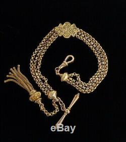 Antique Victorian Albertina Bracelet 9ct Gold with Tassel -Length 8 1/4in -18.1g