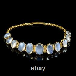 Antique Victorian Moonstone Bracelet 9ct Gold Circa 1880