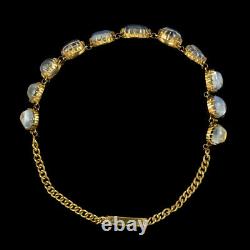 Antique Victorian Moonstone Bracelet 9ct Gold Circa 1880