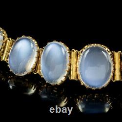 Antique Victorian Moonstone Bracelet 9ct Gold Circa 1880