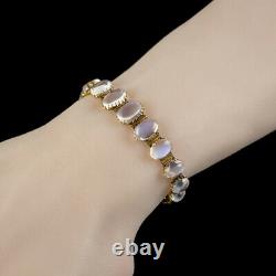 Antique Victorian Moonstone Bracelet 9ct Gold Circa 1880