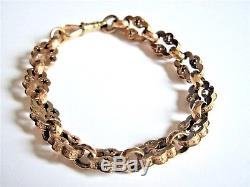 Antique Victorian Solid 9ct Rose Gold Bracelet With Dog Clip Beautiful Design